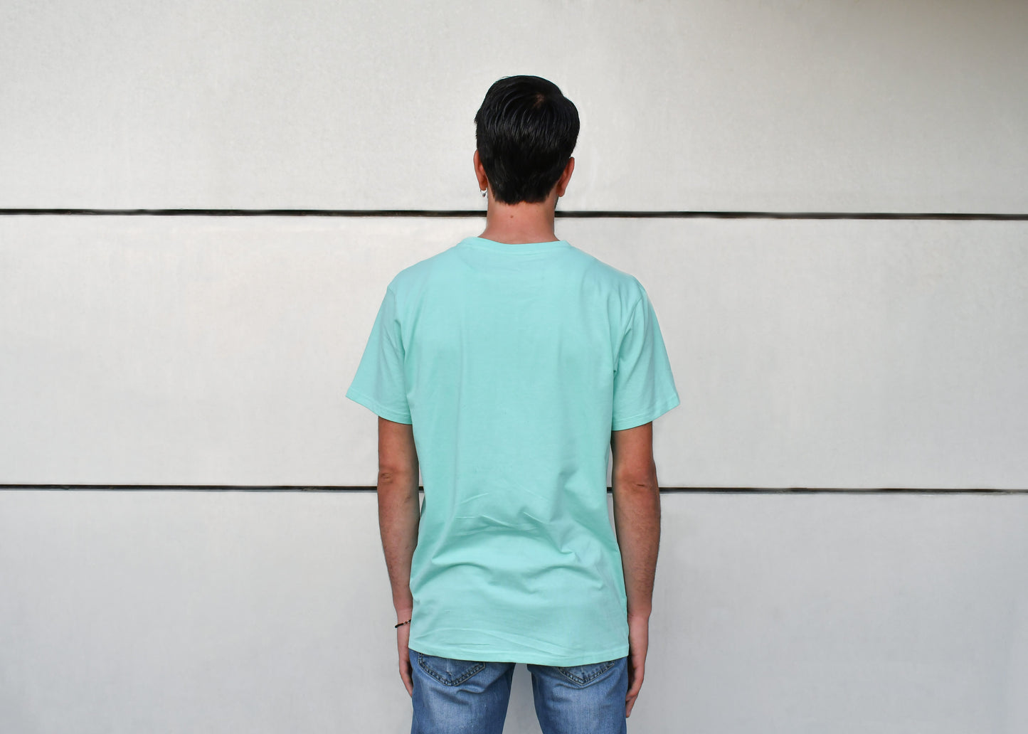 "Summer Vibes" Mint Green T-Shirt, Regular Fit, Round Neck - Cosmic Hippos