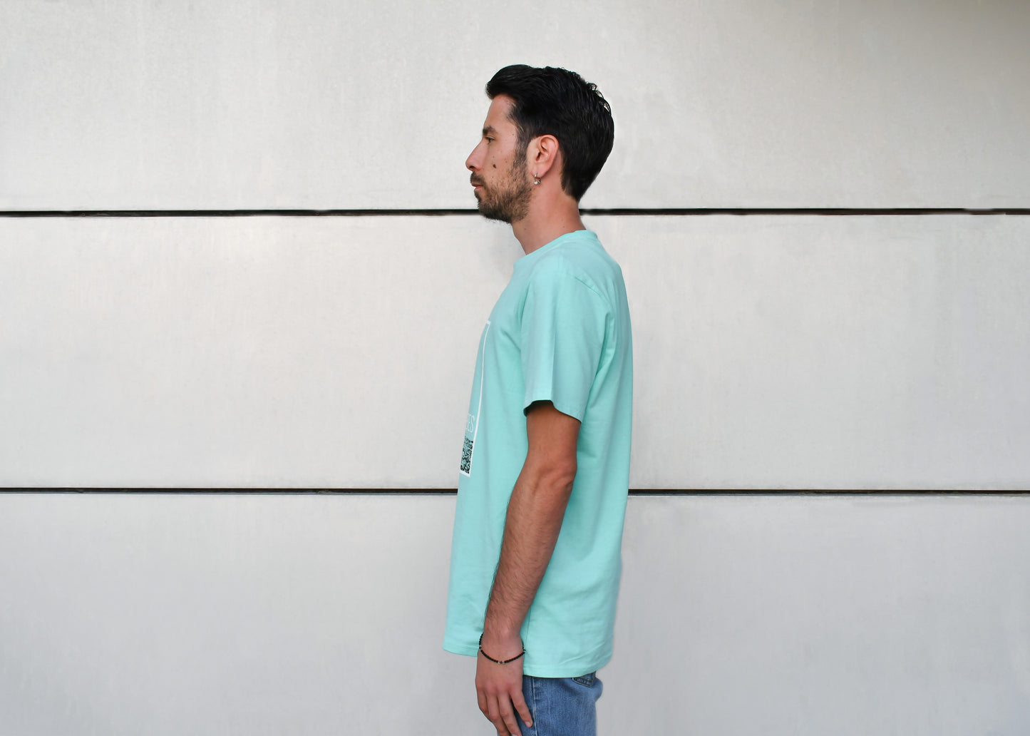 "Summer Vibes" Mint Green T-Shirt, Regular Fit, Round Neck - Cosmic Hippos