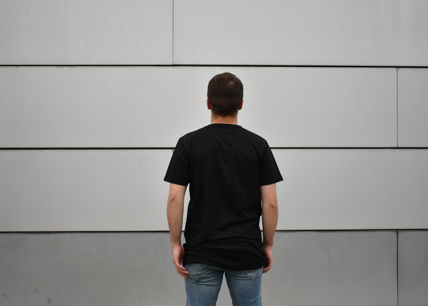 Men's Black T-Shirt, "Believe in your Dog" Round Neck, Regular Fit - Cosmic Hippos