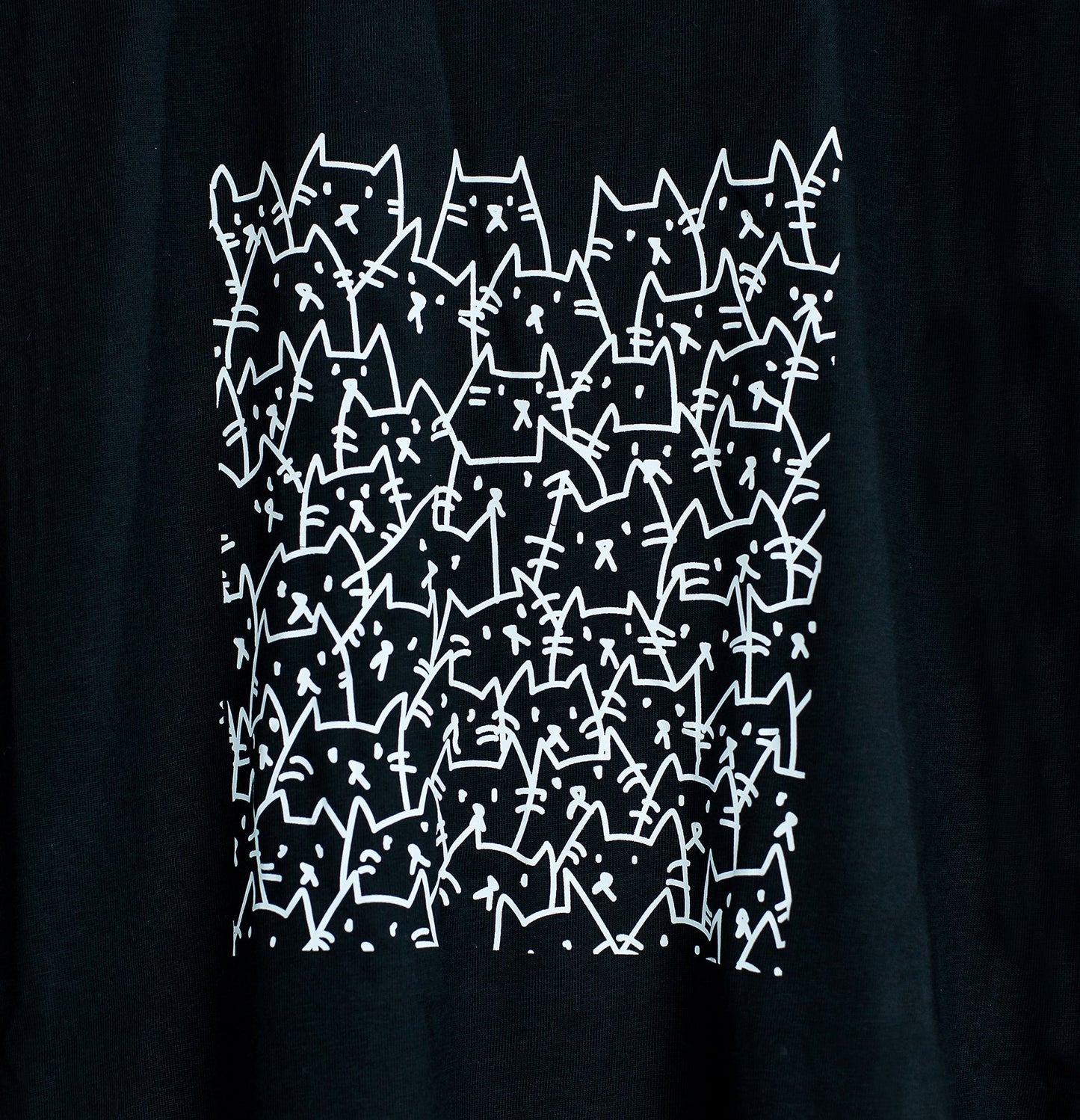Unisex Black T-Shirt, Cats