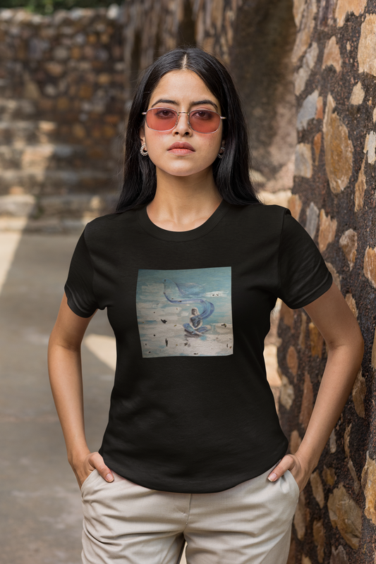 Wanna Fly Unisex Black T-Shirt Female