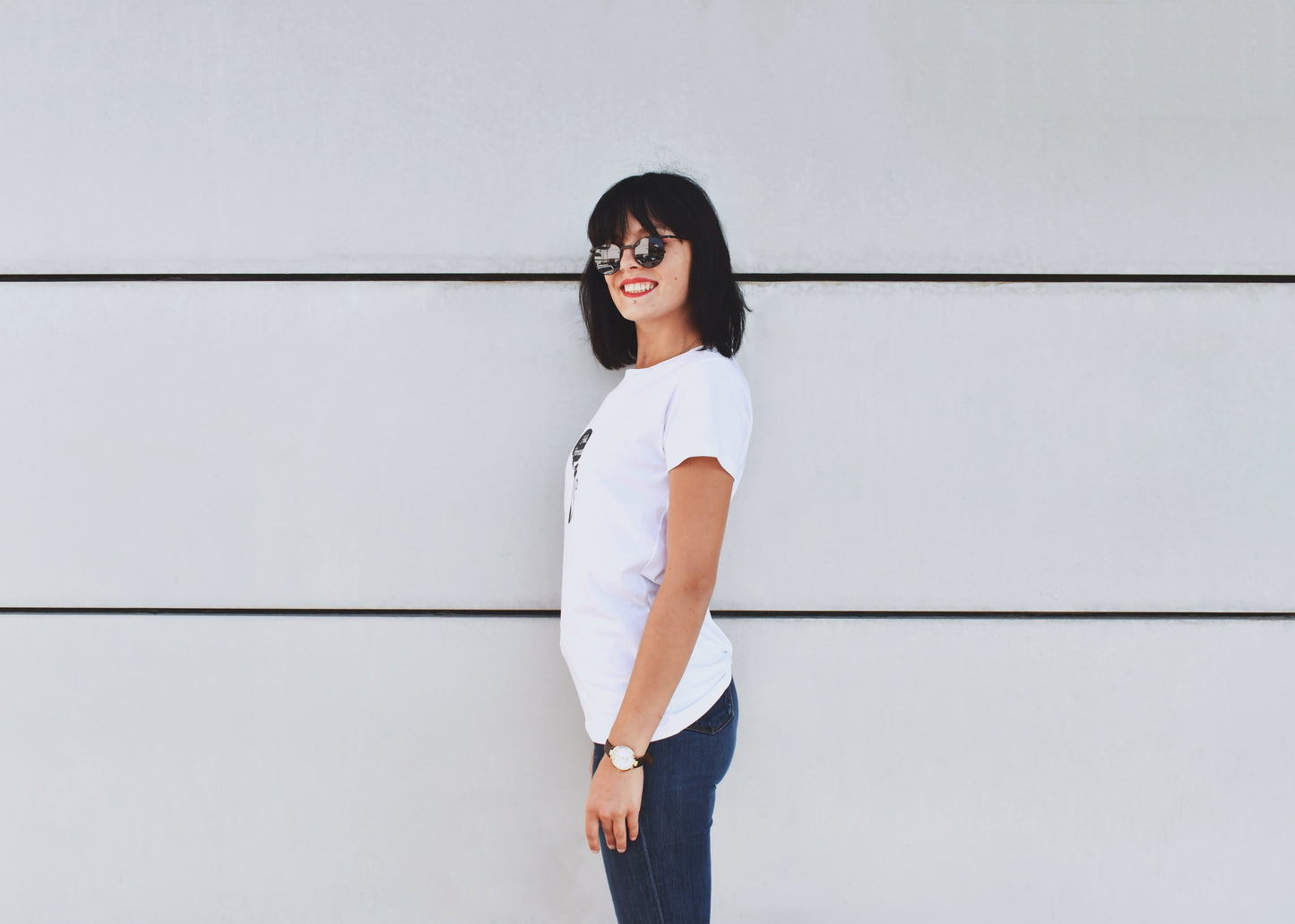 "Hello Hooman" White T-Shirt, Round Neck, Skinny Fit - Cosmic Hippos