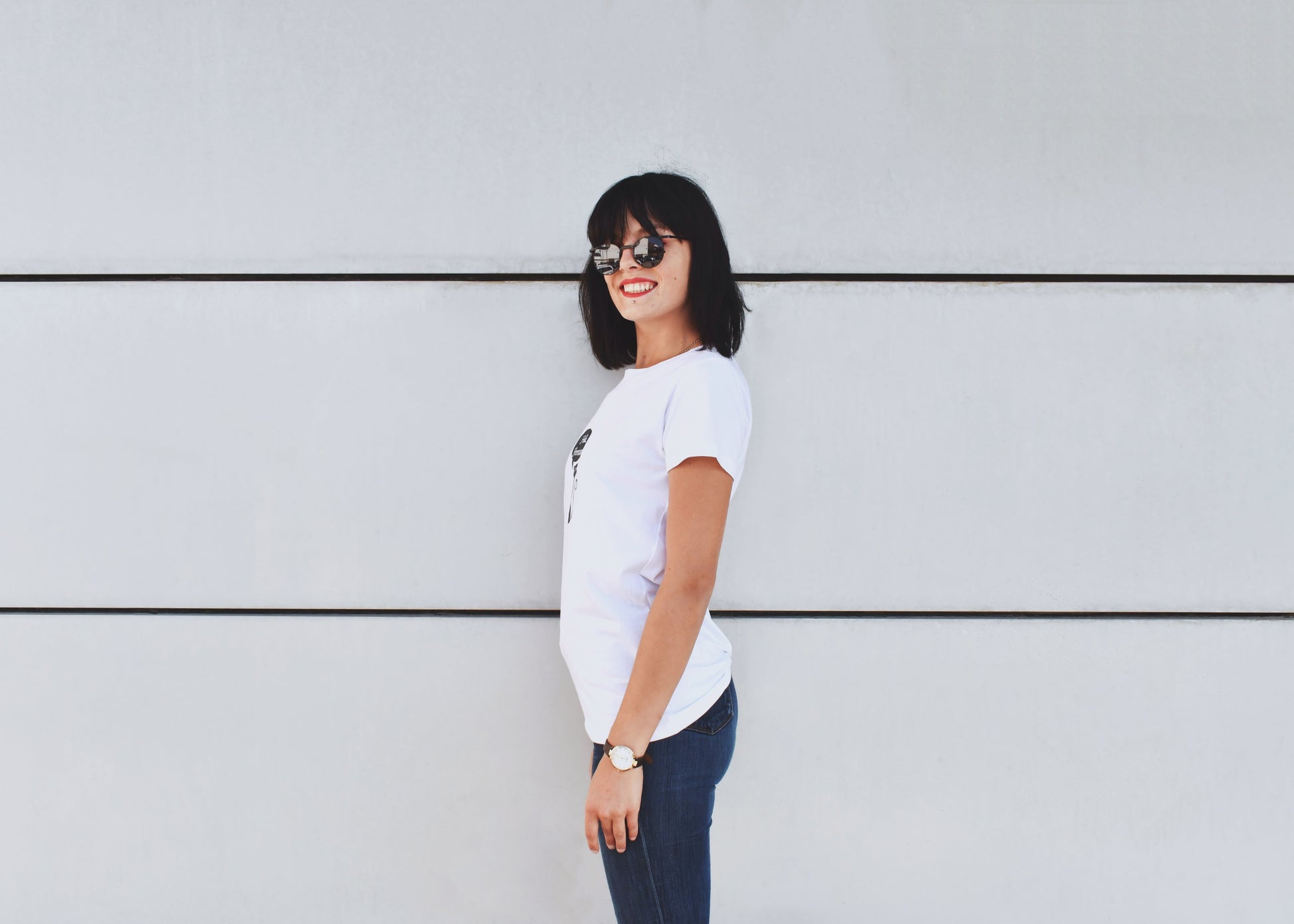"Hello Hooman" White T-Shirt, Round Neck, Skinny Fit - Cosmic Hippos
